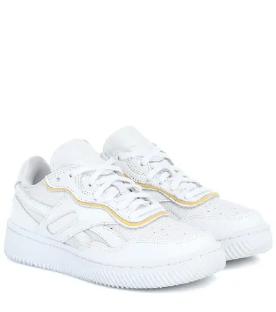 Victoria Beckham Dual Court Ii Mesh And Pebbled-leather Sneakers In White