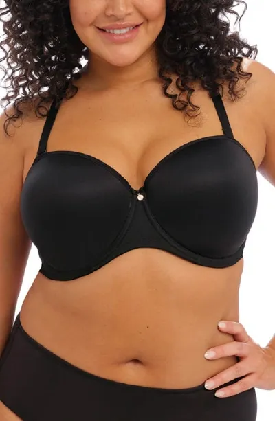 Elomi Smooth Full Figure Strapless Underwire Bra In Black