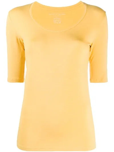 Majestic Scoop Neck Fitted Top In Yellow