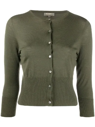 N•peal Cropped Cashmere Cardigan In Green