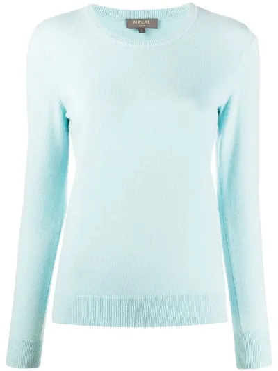 N•peal Round Neck Cashmere Jumper In Blue