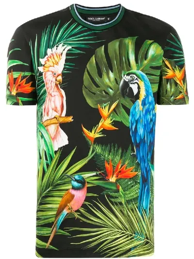 Dolce & Gabbana Sicilian Tropical Print T-shirt In Green