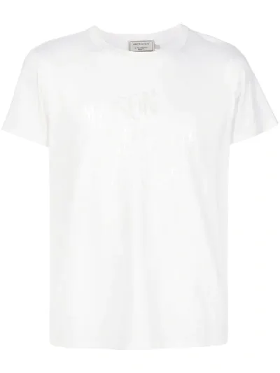 Maison Kitsuné Logo Print Round Neck T-shirt In White