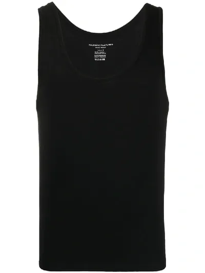 Majestic Scoop Neck Sleeveless Top In Black