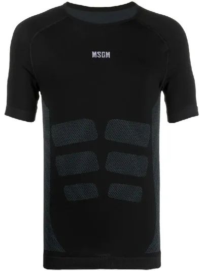 Msgm Logo-print Fitted T-shirt In Black