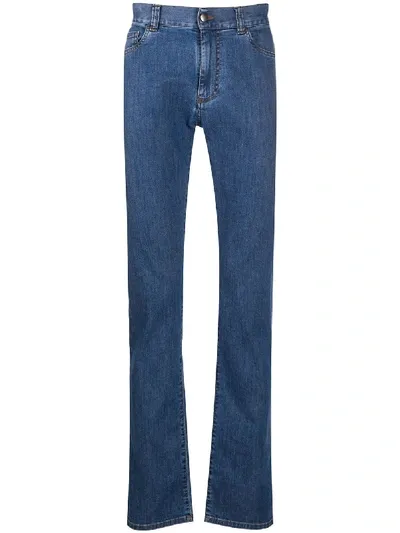 Canali Slim-fit Jeans In Blue