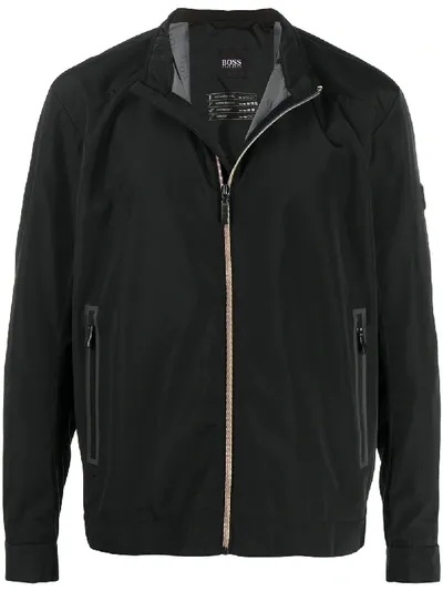 Hugo Boss Stripe-detail Light Jacket In Black