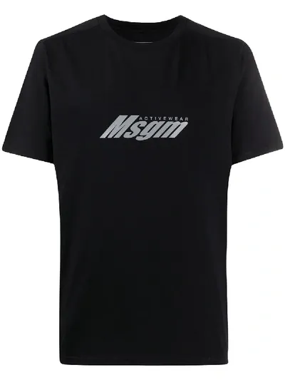 Msgm Performance Printed T-shirt In Black