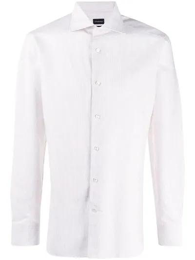 Ermenegildo Zegna Spread-collar Striped Shirt In Nude