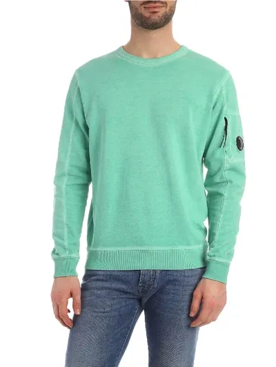 C.p. Company Washed Crew-neck Sweatshirt In Green