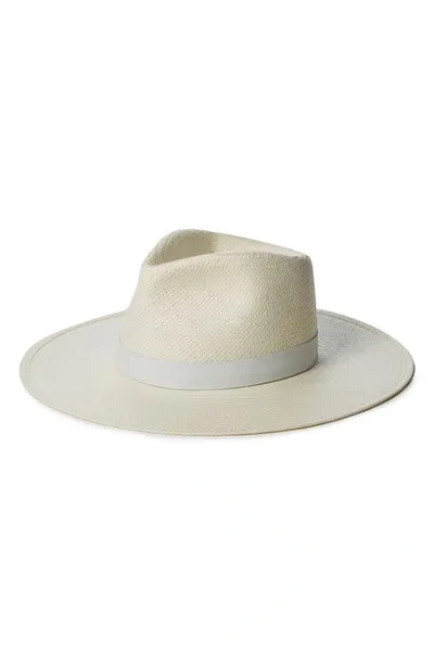 Janessa Leone Packable Straw Fedora In White