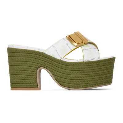 Jacquemus Les Sandales Tatanes Leather Platform Mules In Green