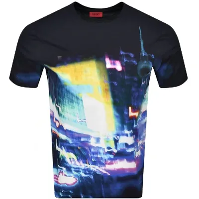 Hugo Graphic Print T-shirt In Black