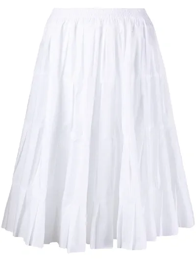 See By Chloé Pleated Midi Skirt In White