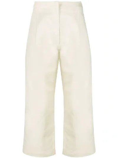 Sara Lanzi Cropped-hose Mit Weitem Bein In Neutrals