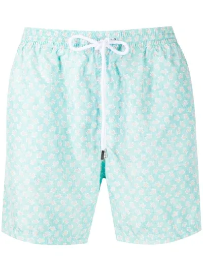 Barba Drawstring Swim Shorts In Green