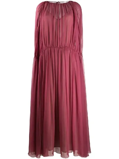 Erika Cavallini Floaty Cut-out Detail Silk Dress In Pink