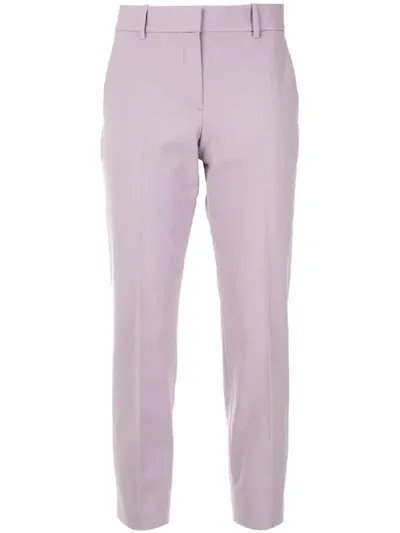 Theory Cropped Tailored Trousers In Purple