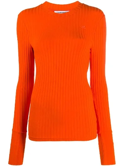 Courrèges Pullover Mit Logo-stickerei In Orange