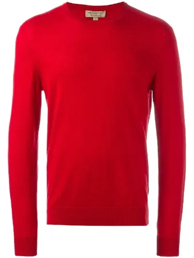 Burberry Crew Neck Jumper In Red