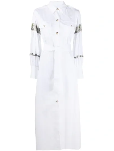 Ava Adore Contrast Details Shirt Dress In White