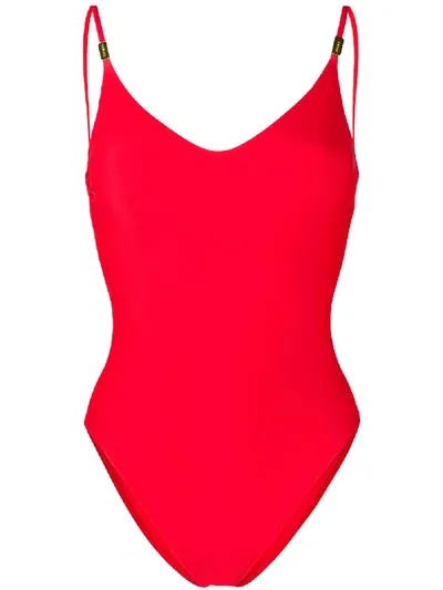 Calvin Klein Logo-plaque One-piece In Red