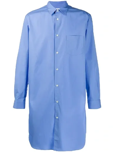 Comme Des Garçons Shirt Long Sleeve Oversized Shirt In Blue