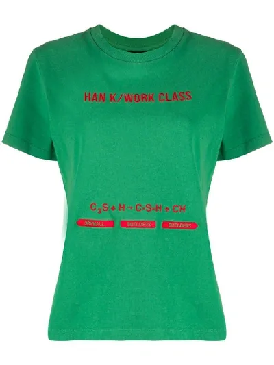 Han Kjobenhavn Logo Embroidered T-shirt In Green