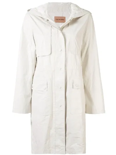 Yves Salomon Storm-flap Hooded Parka In White