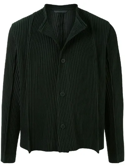 Issey Miyake Helio Pleated Jacket In Green