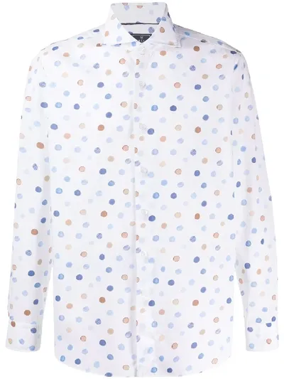 Orian Dot Print Shirt In White