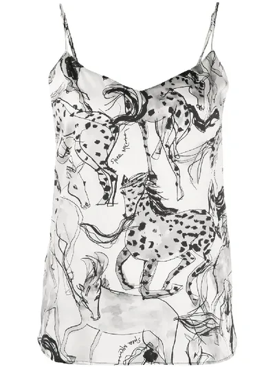 Stella Mccartney Horse Print Cami Top In 白色