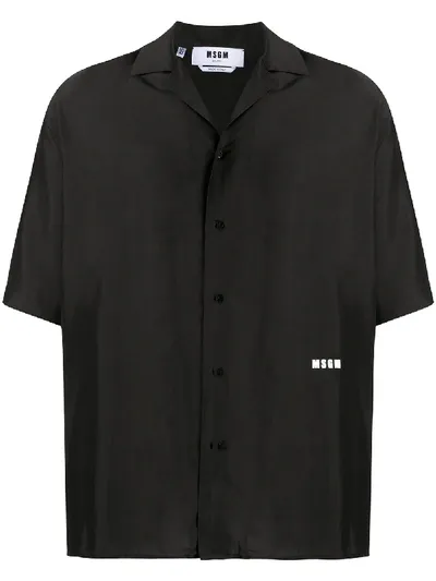 Msgm Logo-print Oversized Shirt In Black