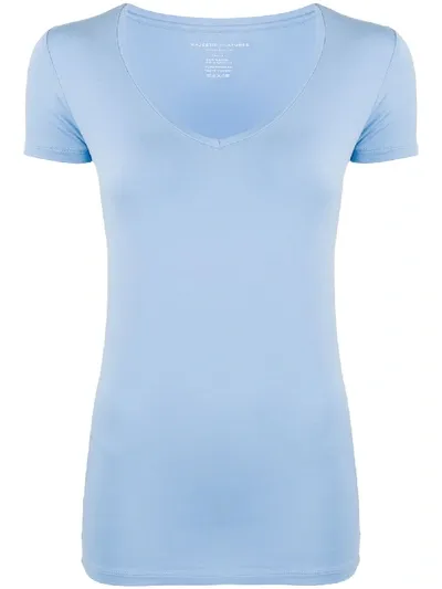 Majestic Slim Fit V-neck T-shirt In Blue