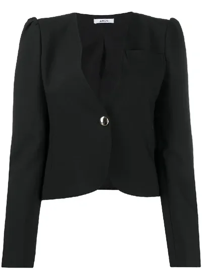 Amen Fitted Single Button Blazer In Black