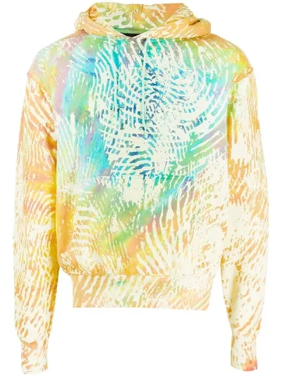 Y-3 Tie-dye Print Hoodie In Yellow