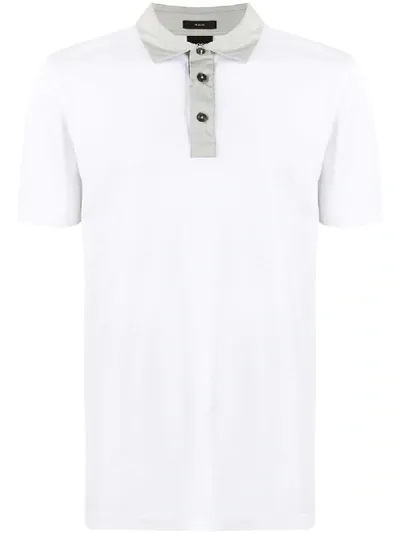 Hugo Boss Waffle-weave Short Sleeved Polo Shirt In White