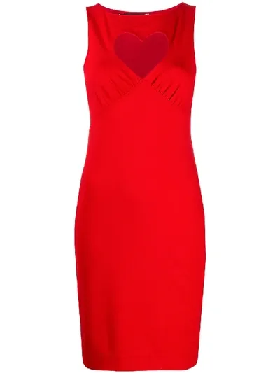 Love Moschino Heart-neckline Dress In Red