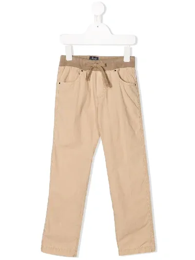 Il Gufo Kids' Drawstring Straight Leg Trousers In Neutrals