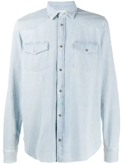 Dondup Flap Pocket Denim Shirt In Blue