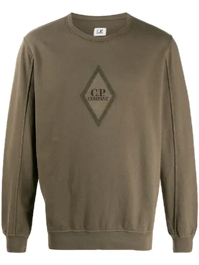 C.p. Company Logo Patch Sweatshirt In Green