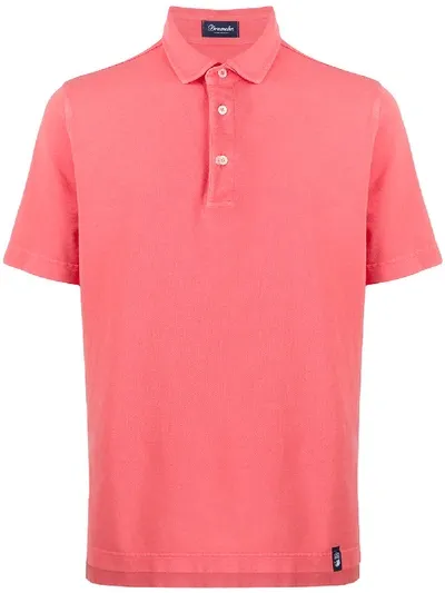 Drumohr Short-sleeved Plain Polo Shirt In Pink