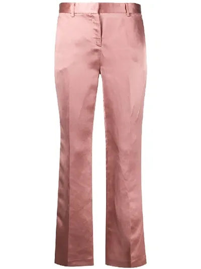 L'autre Chose Mid-rise Flared Leg Trousers In Pink