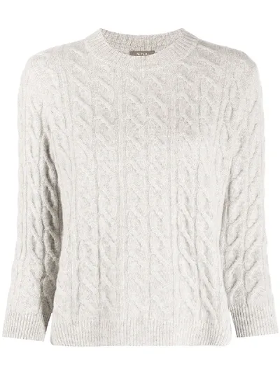 N•peal Cable Knit Sweater In Grey