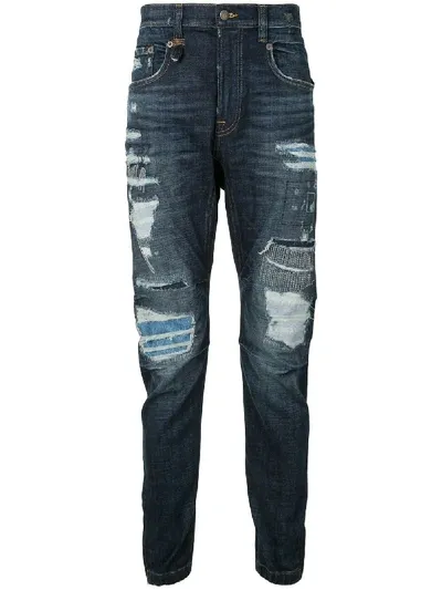 R13 Liam Distressed Skinny Jeans In Blue