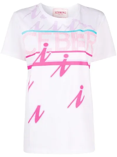 Iceberg Logo Print T-shirt In White