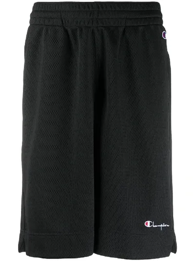 Champion Embroidered Logo Track Shorts In Black