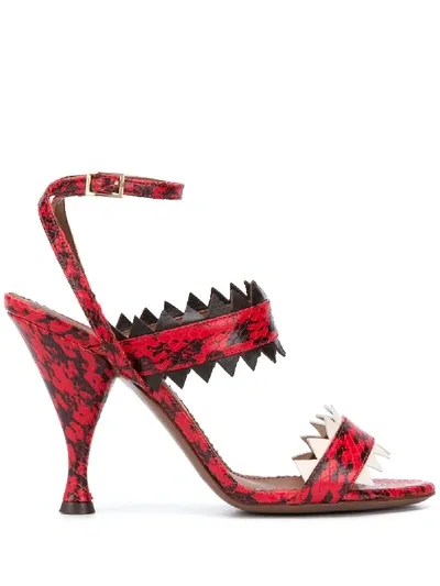 L'autre Chose Geometric Open-toe Sandals In Red