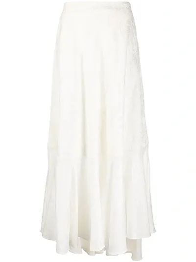 Semicouture Embroidered Maxi Skirt In White