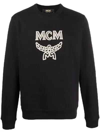 Mcm Logo Embroidered Sweatshirt In Black